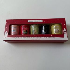 New Yankee Candle Christmas Five Sampler Votives Candle Set